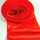 Red Satin Scarf Belt Flower Brooch Wrap