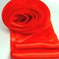 Red Satin Scarf Belt Flower Brooch Wrap