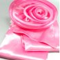 Pink Satin Scarf Belt Flower Brooch Wrap