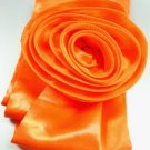 Orange Satin Scarf Belt Flower Wrap