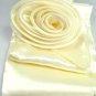 Beige Satin Scarf Belt Flower Brooch Wrap