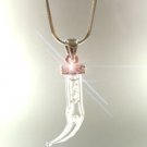 Clear Crystals Italian Horn Necklace