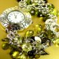 Green Lucite Crystals Cha Cha Watch