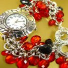 Red Lucite Crystals Cha Cha Watch