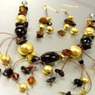 Black Murano Glass Beads Necklace Set