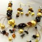 Black Murano Glass Beads Necklace Set