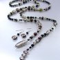 Black Murano Glass Beads Lariat Neck Set 1N2730235