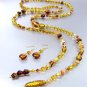 Brown Murano Glass Beads Lariat Neck Set 1N2730235