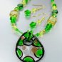 Green Murano Glass Beads Necklace Set  1N2730213