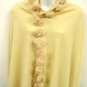 Beige Rabbit Fur Balls Shawl