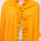 Orange Rabbit Fur Balls Shawl