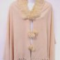 Beige Rabbit Fur Collar Balls Shawl 10sfb5250