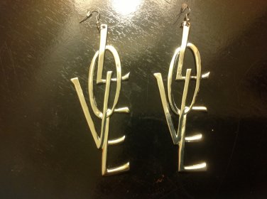 SILVER BIG LOVE EARRINGS