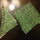 GREEN ZEBRA STYLE MESH EARRINGS