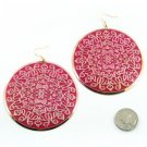 BRIGHT ROUND PINK AND GOLD EARRINGS