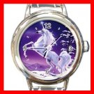 Unicorn Myth In Front of Moon Italian Charm Wrist Watch 068