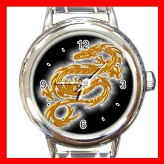 Gold Dragon with White Corona Italian Charm Wrist Watch 110