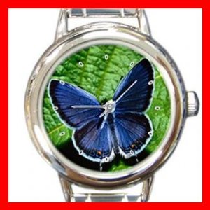 Blue Butterfly Italian Charm Wrist Watch 133