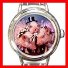 Lovely Pig Animal Italian Charm Wrist Watch 139