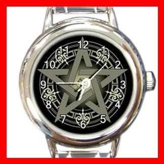 WICCA PENTACLE Round Italian Charm Wrist Watch 144