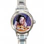 Lovely Pig Singing Round Italian Charm Wrist Watch 148