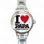 I Love Papa Round Italian Charm Wrist Watch 168