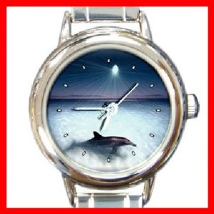 Enchanted Dolphin Round Italian Charm Wrist Watch 178