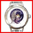 Celestial Fairy Moon Round Italian Charm Wrist Watch 195