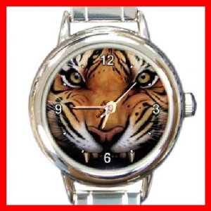 Tiger Growl Round Italian Charm Wrist Watch 197