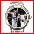ITALIAN GREYHOUND Round Italian Charm Wrist Watch 208