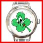 Four Leaf Clover Lucky Round Italian Charm Wrist Watch 210