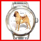 Shar Pei Dog Pet Animal Round Italian Charm Wrist Watch 211