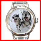 SIBERIAN HUSKY Dog Animal Round Italian Charm Wrist Watch 212