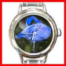 Rare Blue Flamingo Bird Round Italian Charm Wrist Watch 216