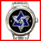 Star Of David Round Italian Charm Wrist Watch 218