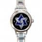 Star Of David Round Italian Charm Wrist Watch 218