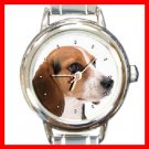 Beagle Dog Pet Animal Round Italian Charm Wrist Watch 231