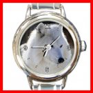 White Arctic Wolf Canada Animal Round Italian Charm Wrist Watch 233