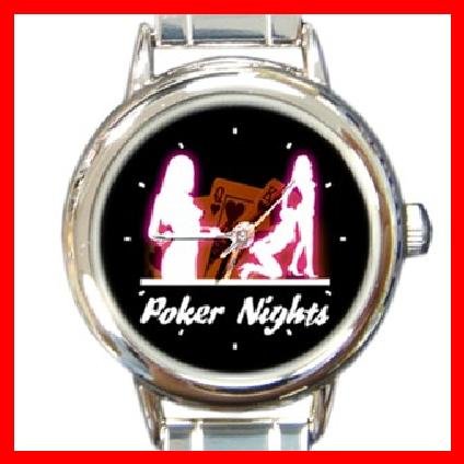 Poker Nights Round Italian Charm Wrist Watch 238