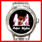 Poker Nights Round Italian Charm Wrist Watch 238