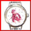 Pink Monkey Animal Round Italian Charm Wrist Watch 239