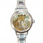 Wild Leopard Animal Round Italian Charm Wrist Watch 242