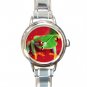 Red Eye Tree Frog Round Italian Charm Wrist Watch 243
