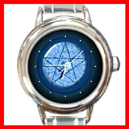 Blue Pentacle Round Italian Charm Wrist Watch 253