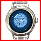 Blue Pentacle Round Italian Charm Wrist Watch 253