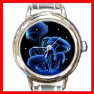 Magic Blue Mushroom Round Italian Charm Wrist Watch 256