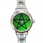 Green Pentacle Round Italian Charm Wrist Watch 259