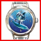 Dolphins Sea Round Italian Charm Wrist Watch 264
