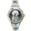 BICHON FRISE Dog Pet Animal Round Italian Charm Wrist Watch 274