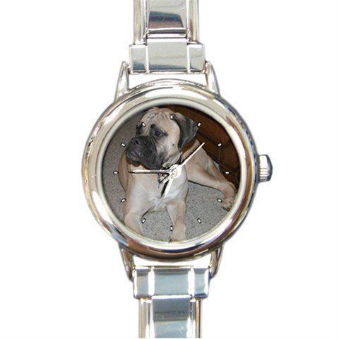 Bullmastiff Dog Pet Animal Round Italian Charm Wrist Watch 278